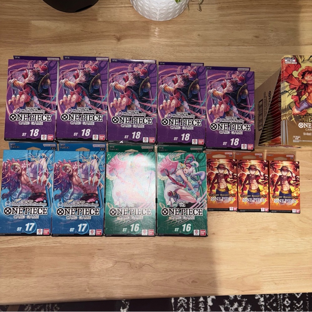 One Piece Starter Decks 16 x 2 , 17 x 2 , 18 x 5 , The Best Packs x 25